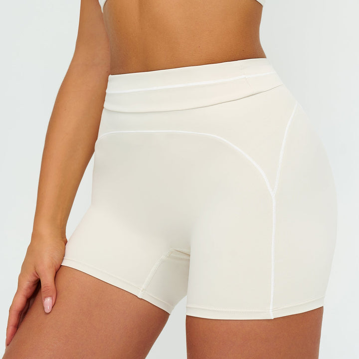 Contrast-Stitch Fitness Shorts