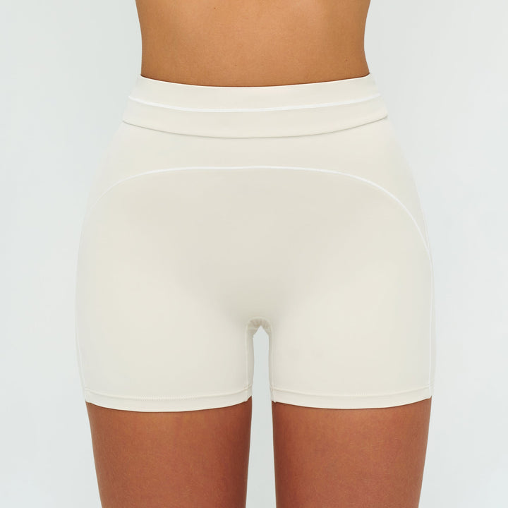 Contrast-Stitch Fitness Shorts