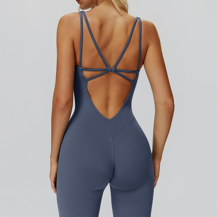 Cross-Back Open-Back Active Jumpsuit
