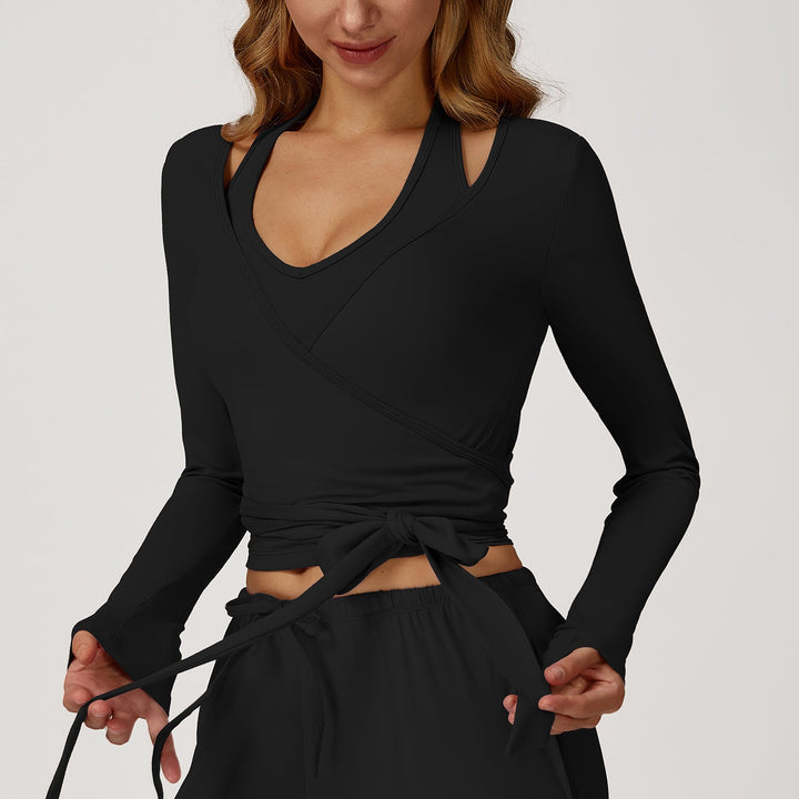 Long-Sleeve Wrap Top