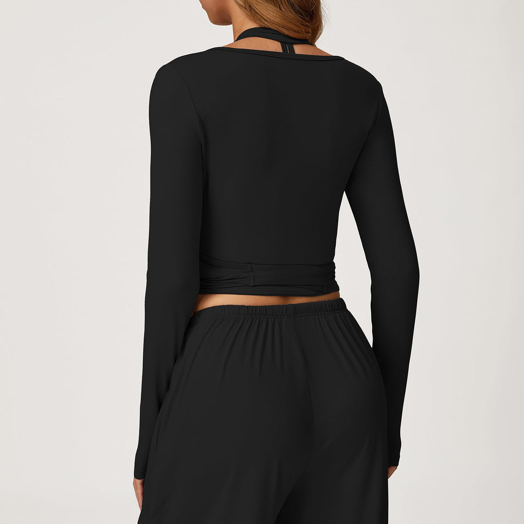 Long-Sleeve Wrap Top