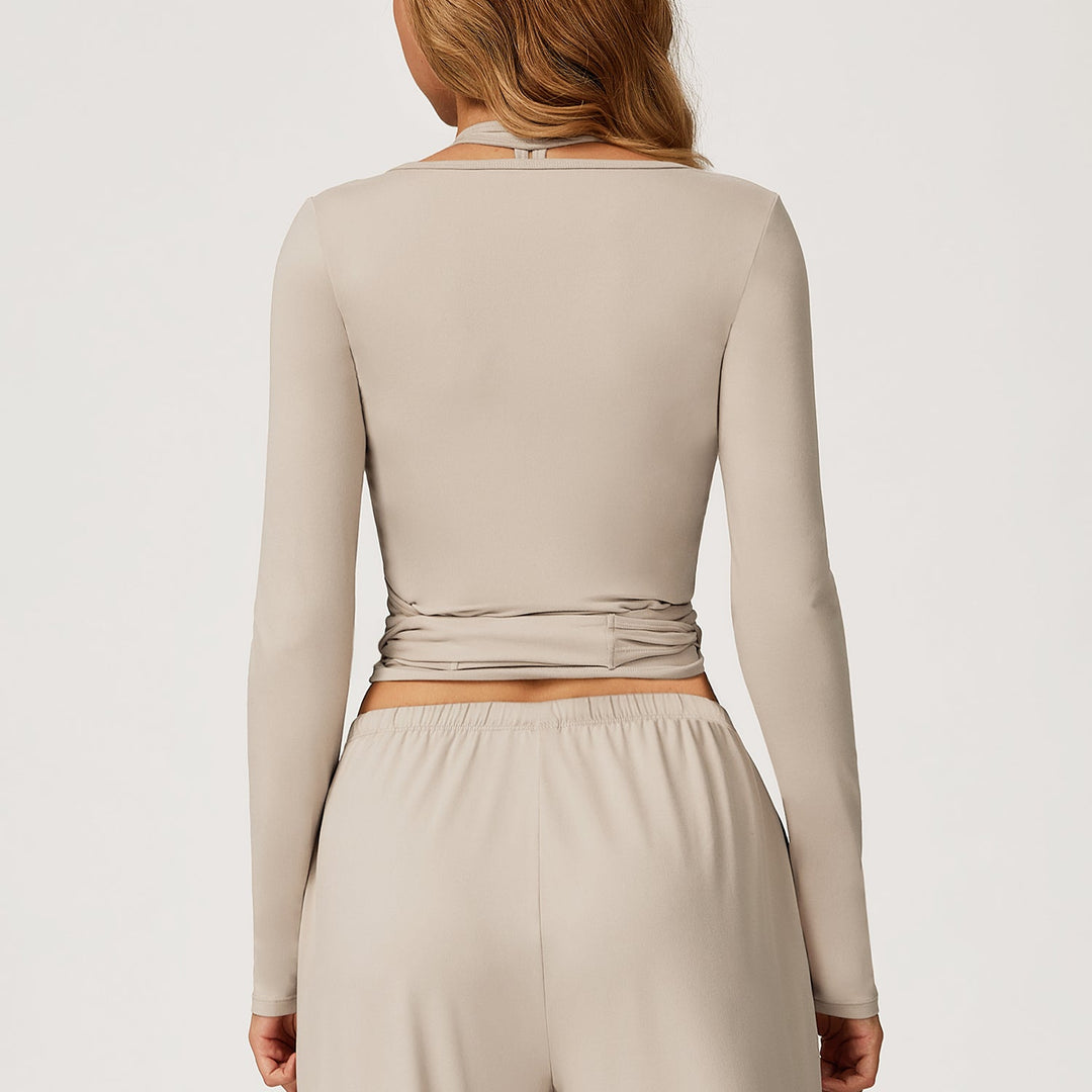 Long-Sleeve Wrap Top