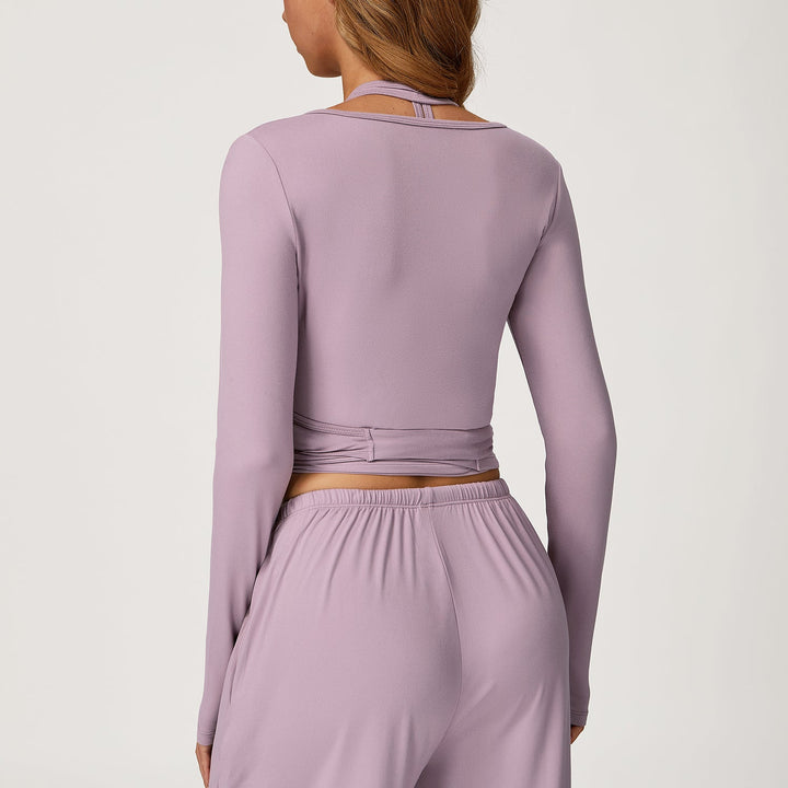 Long-Sleeve Wrap Top