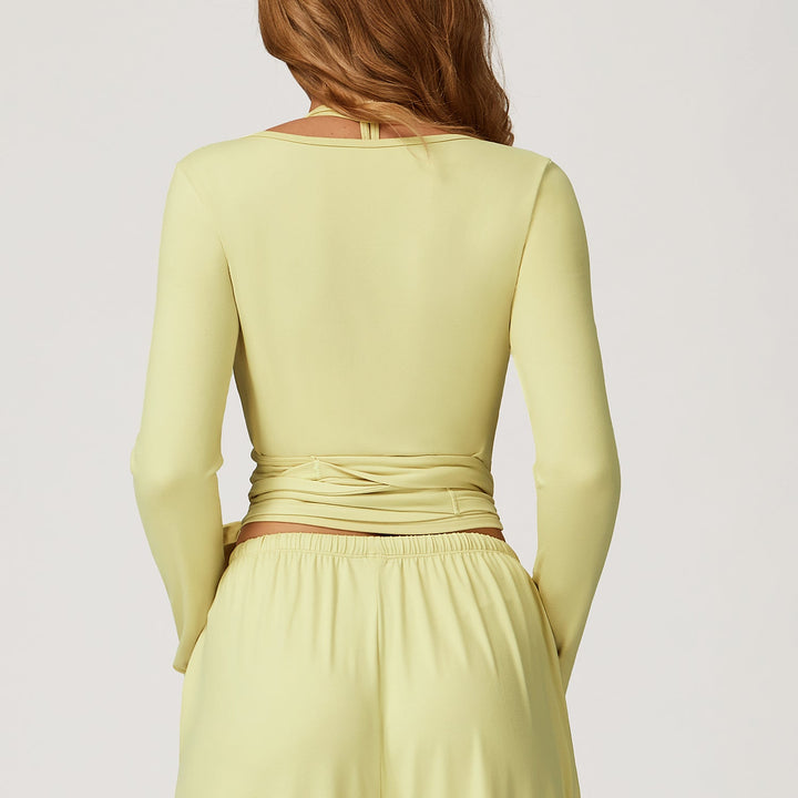 Long-Sleeve Wrap Top