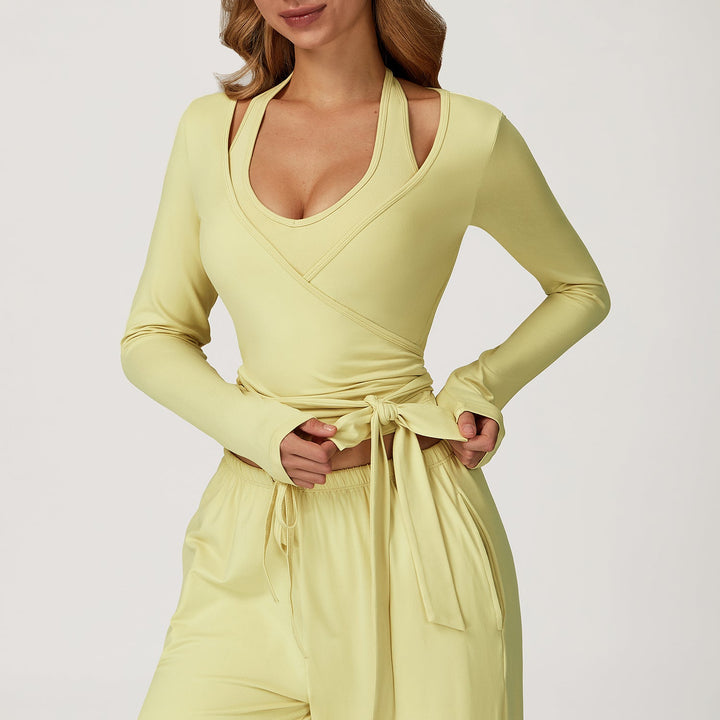 Long-Sleeve Wrap Top