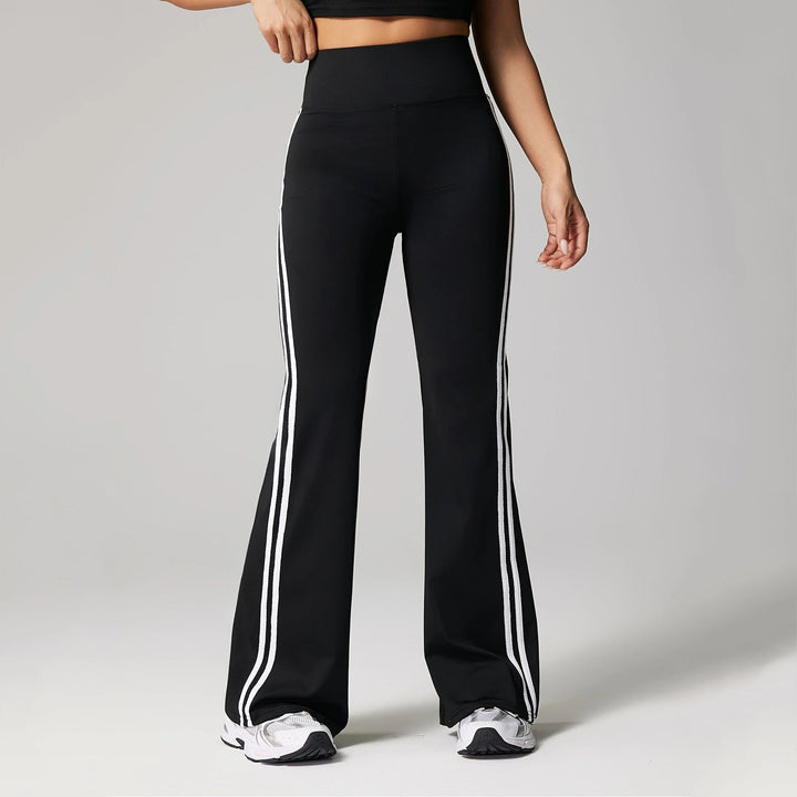 Color-Block Trim Flare Sports Pants