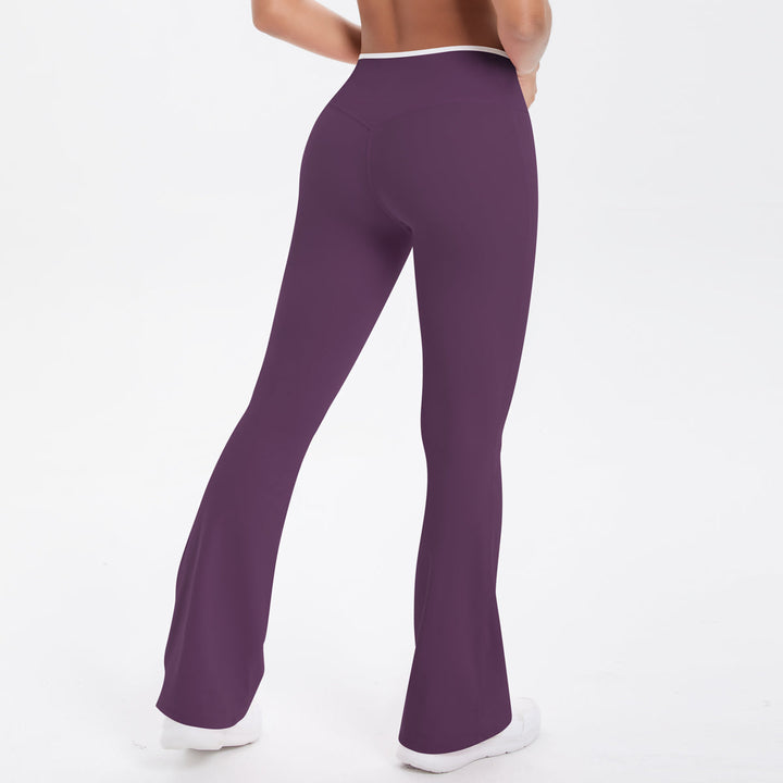 Colorblock V-Waist Cross Sports Flare Leggings
