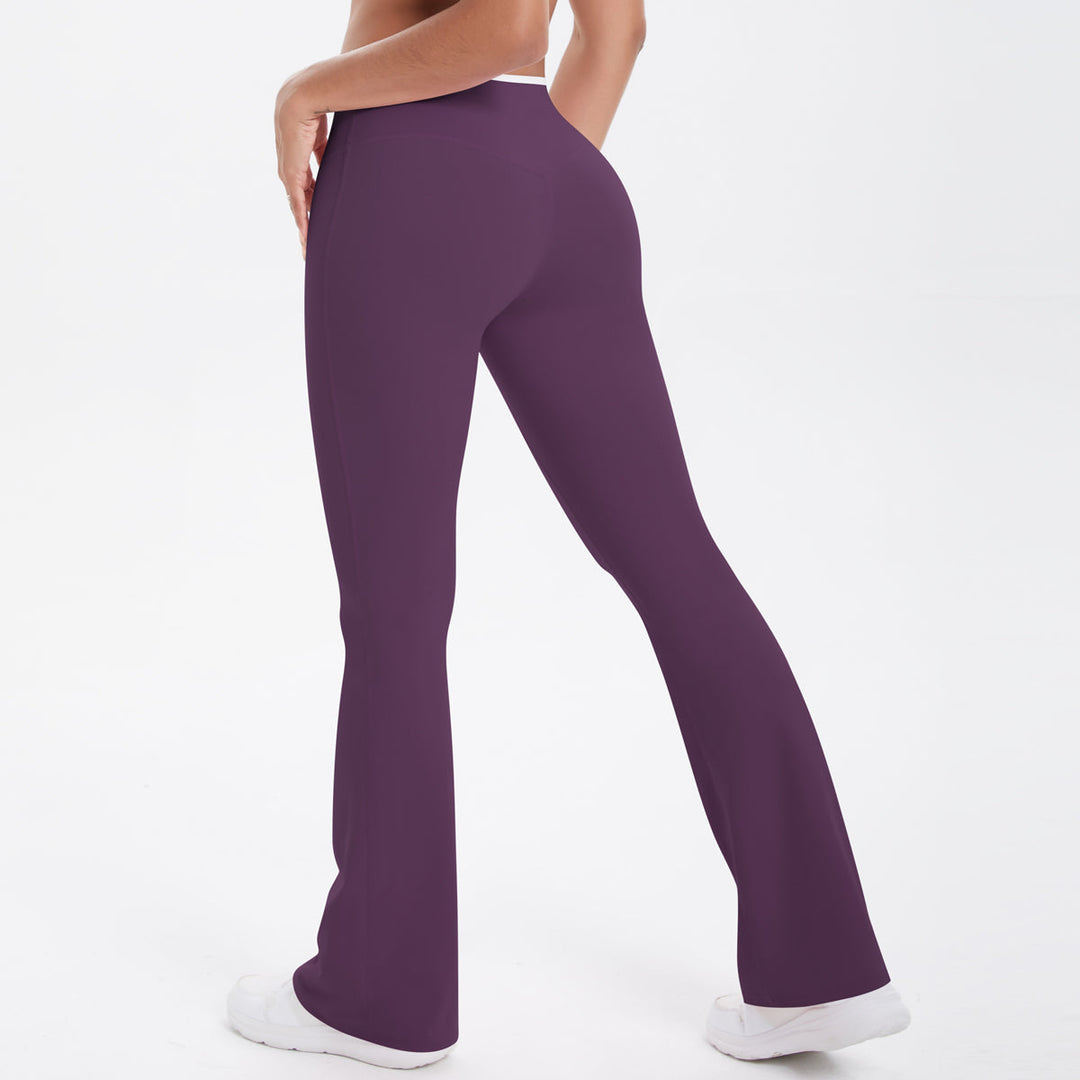 Colorblock V-Waist Cross Sports Flare Leggings