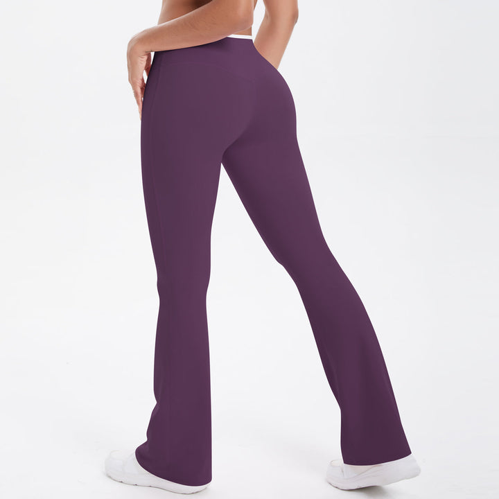 Colorblock V-Waist Cross Sports Flare Leggings