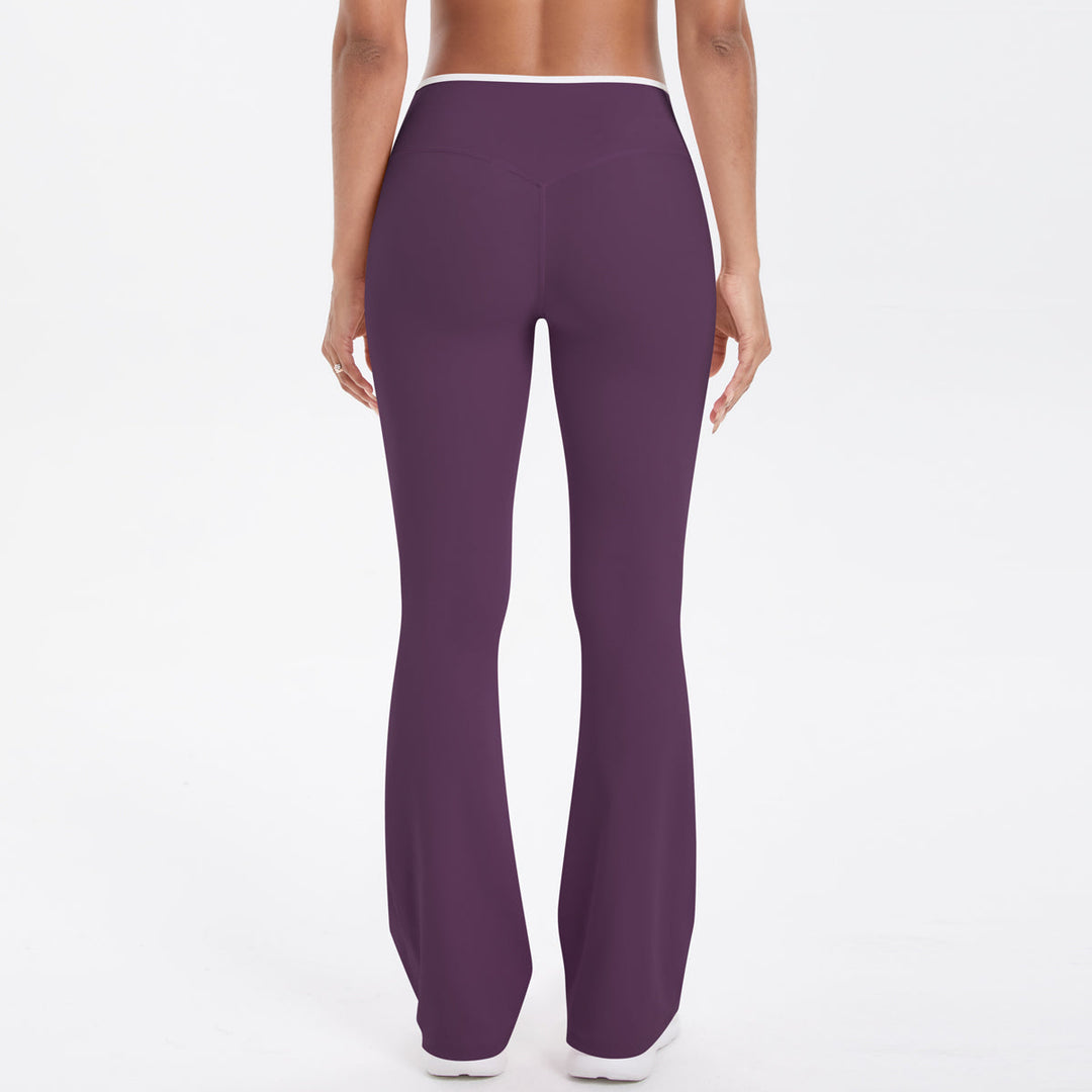 Colorblock V-Waist Cross Sports Flare Leggings