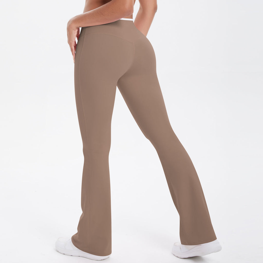 Colorblock V-Waist Cross Sports Flare Leggings