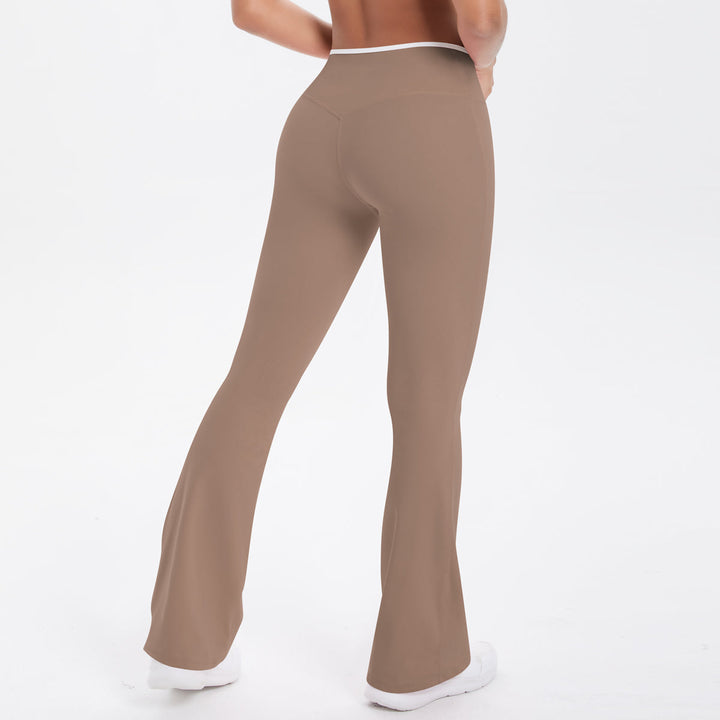 Colorblock V-Waist Cross Sports Flare Leggings