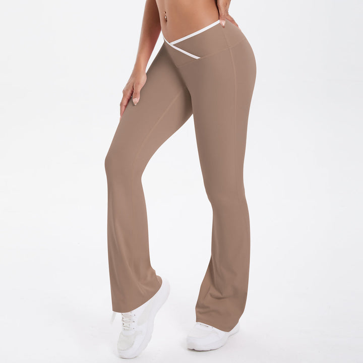 Colorblock V-Waist Cross Sports Flare Leggings