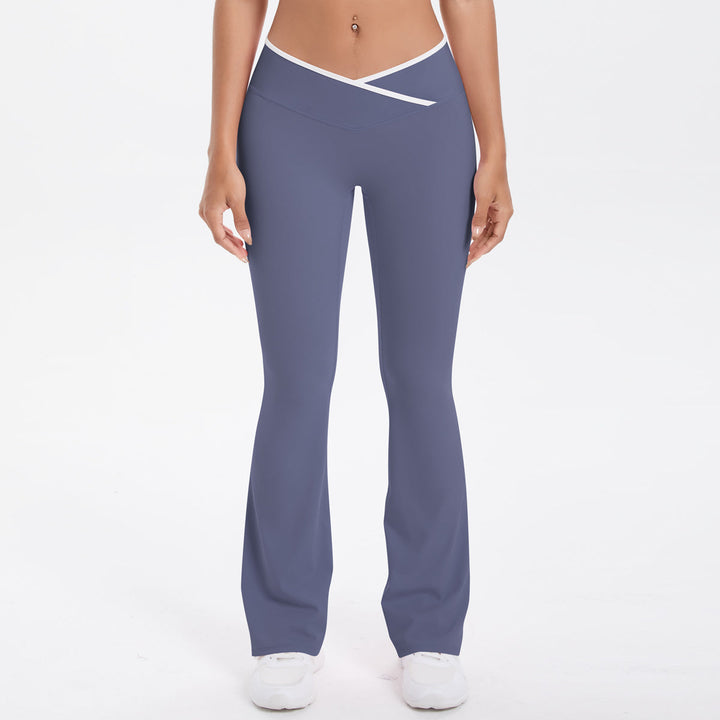 Colorblock V-Waist Cross Sports Flare Leggings
