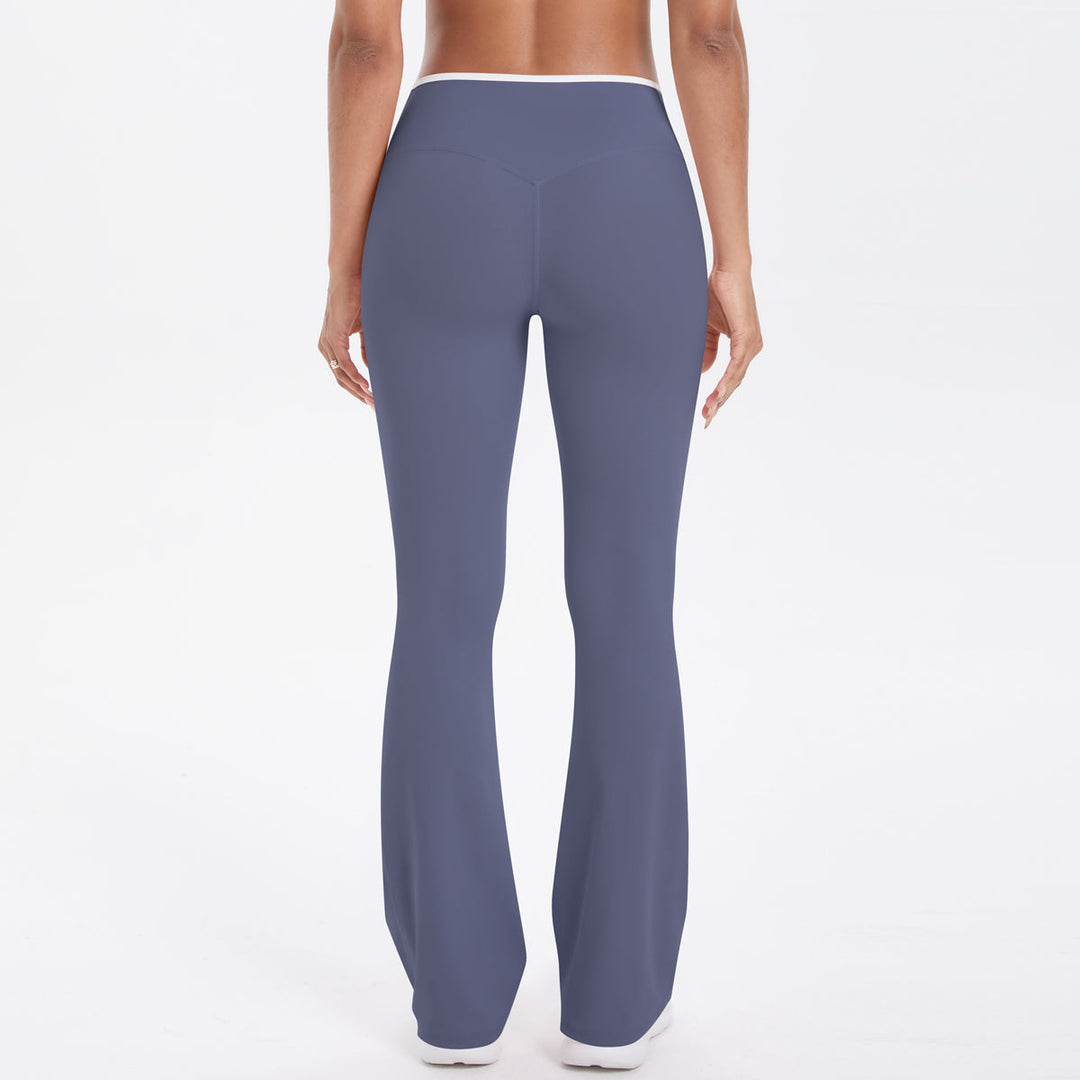 Colorblock V-Waist Cross Sports Flare Leggings