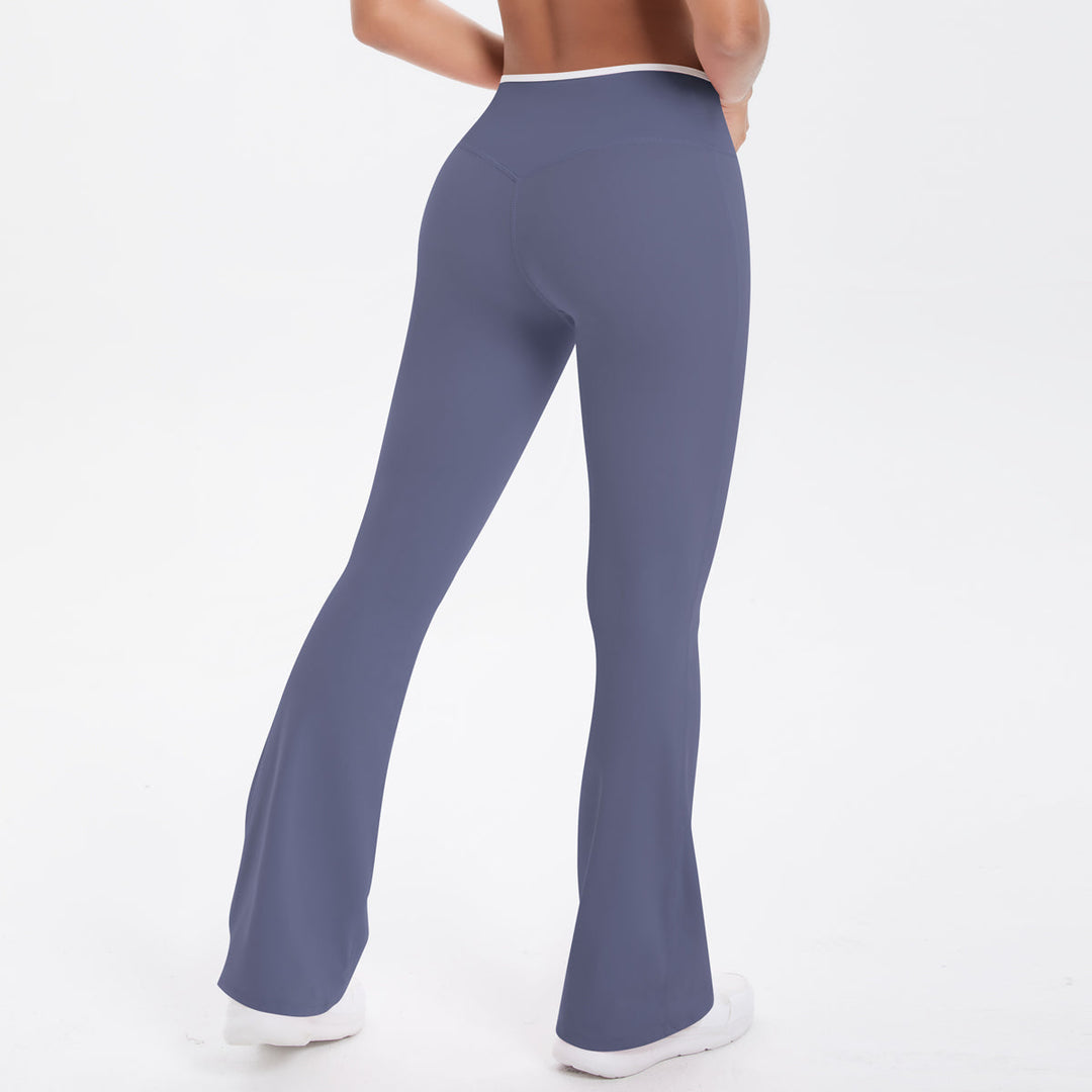 Colorblock V-Waist Cross Sports Flare Leggings