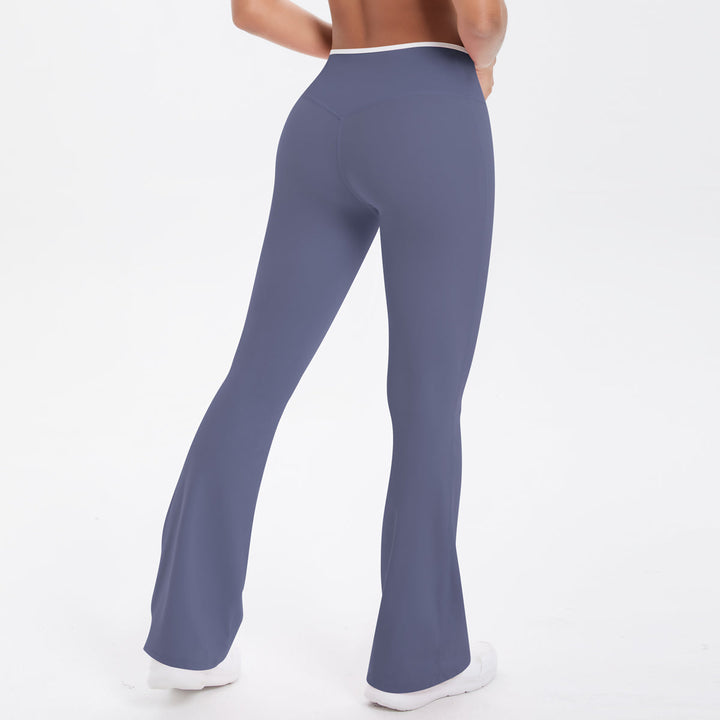Colorblock V-Waist Cross Sports Flare Leggings