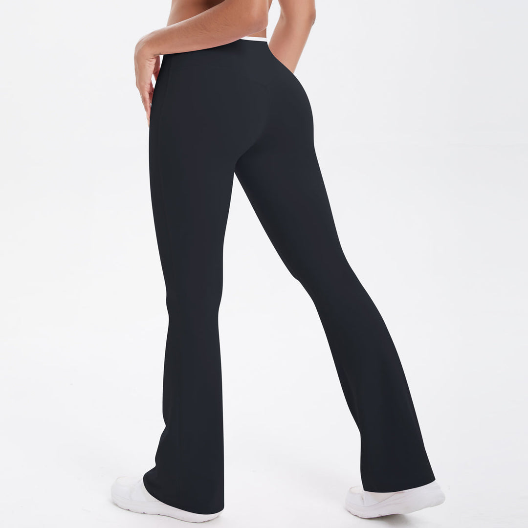 Colorblock V-Waist Cross Sports Flare Leggings