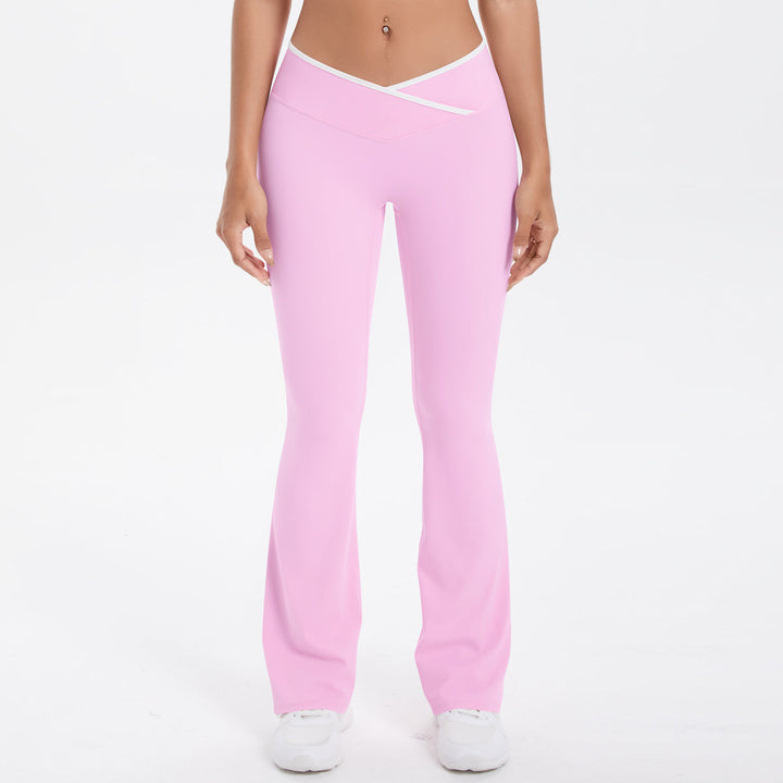 Colorblock V-Waist Cross Sports Flare Leggings