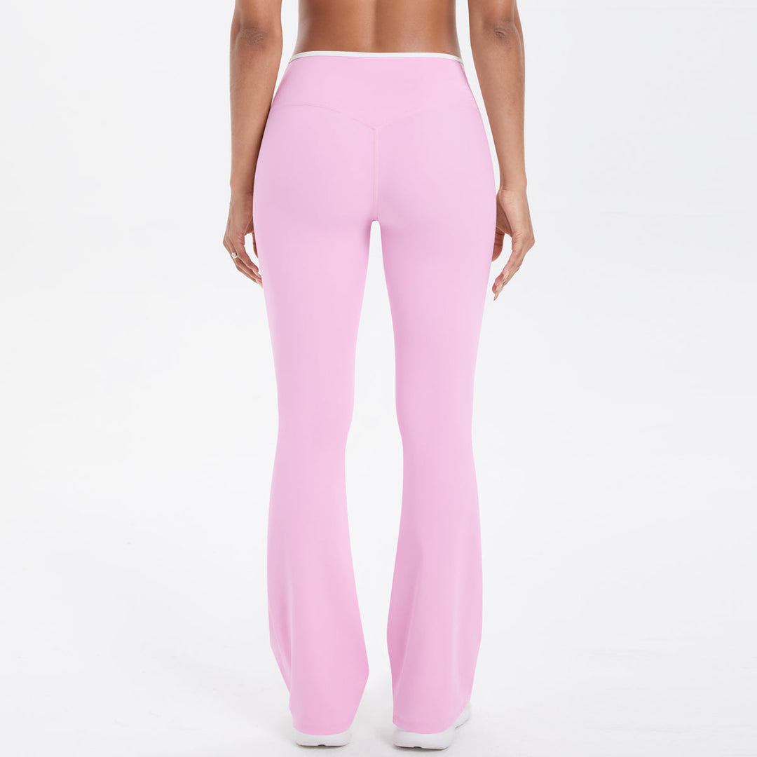 Colorblock V-Waist Cross Sports Flare Leggings