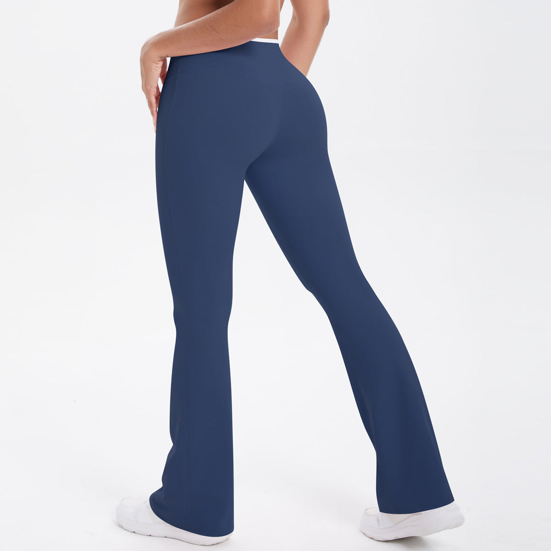 Colorblock V-Waist Cross Sports Flare Leggings