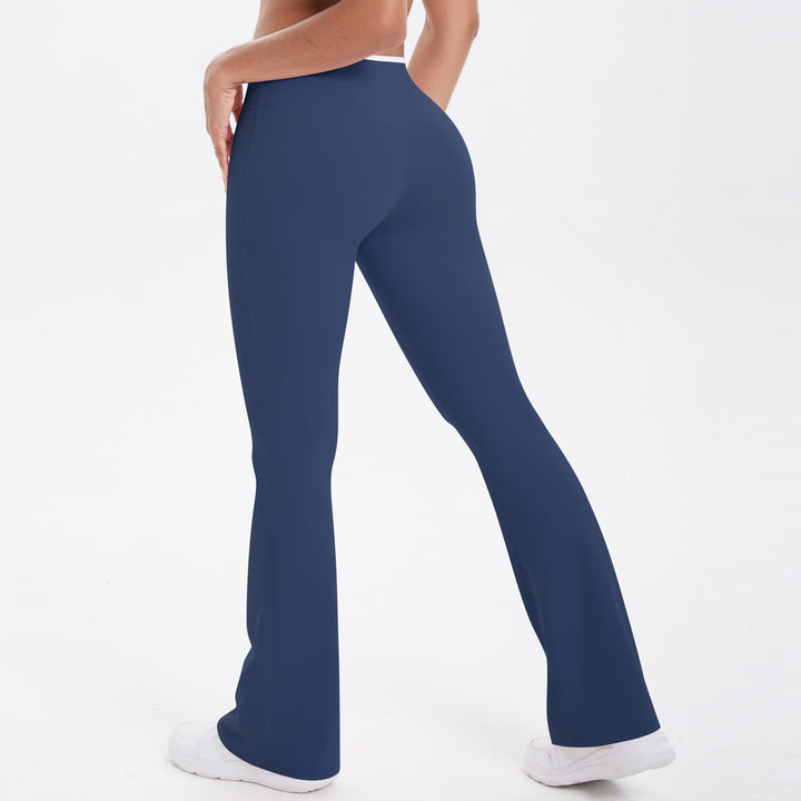 Colorblock V-Waist Cross Sports Flare Leggings
