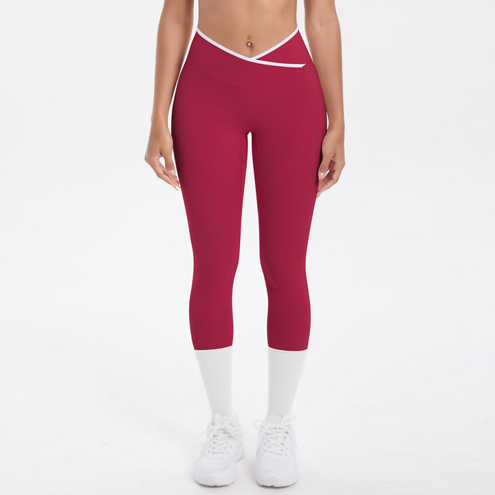 Colorblock V-Waist Cross Sports Leggings