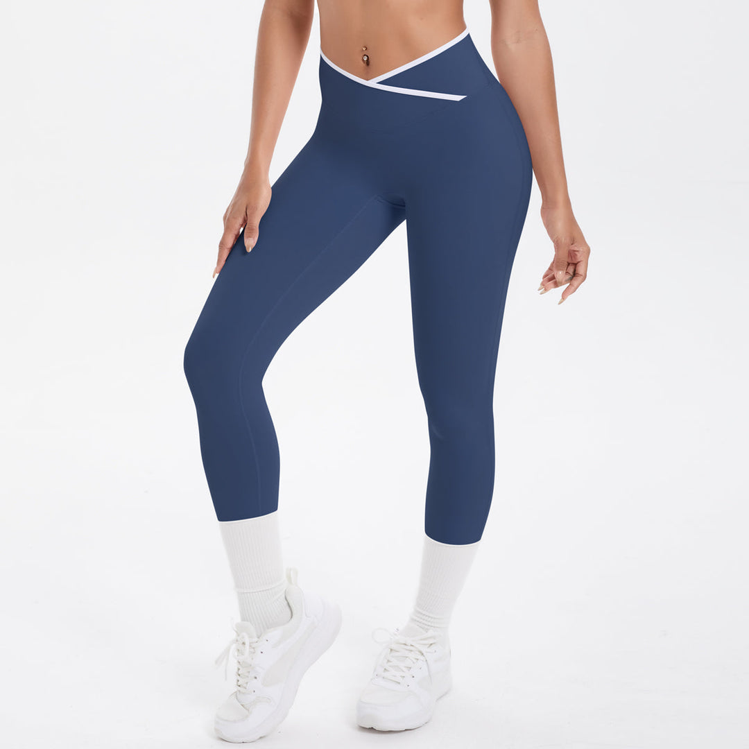 Colorblock V-Waist Cross Sports Leggings