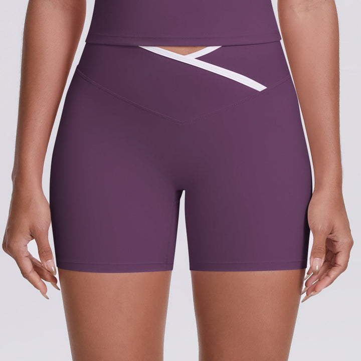 Colorblock V-Waist Cross Sports Shorts