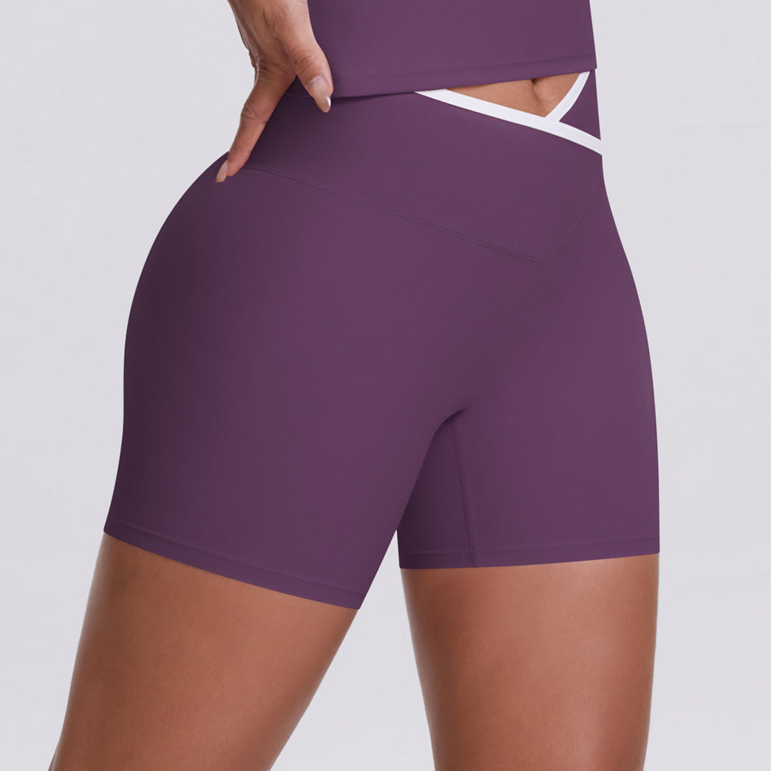 Colorblock V-Waist Cross Sports Shorts
