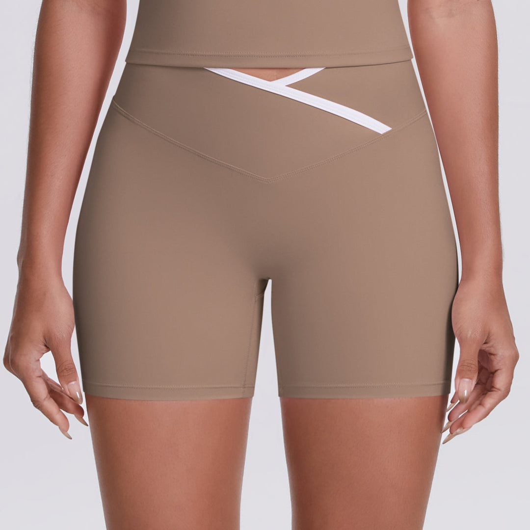 Colorblock V-Waist Cross Sports Shorts