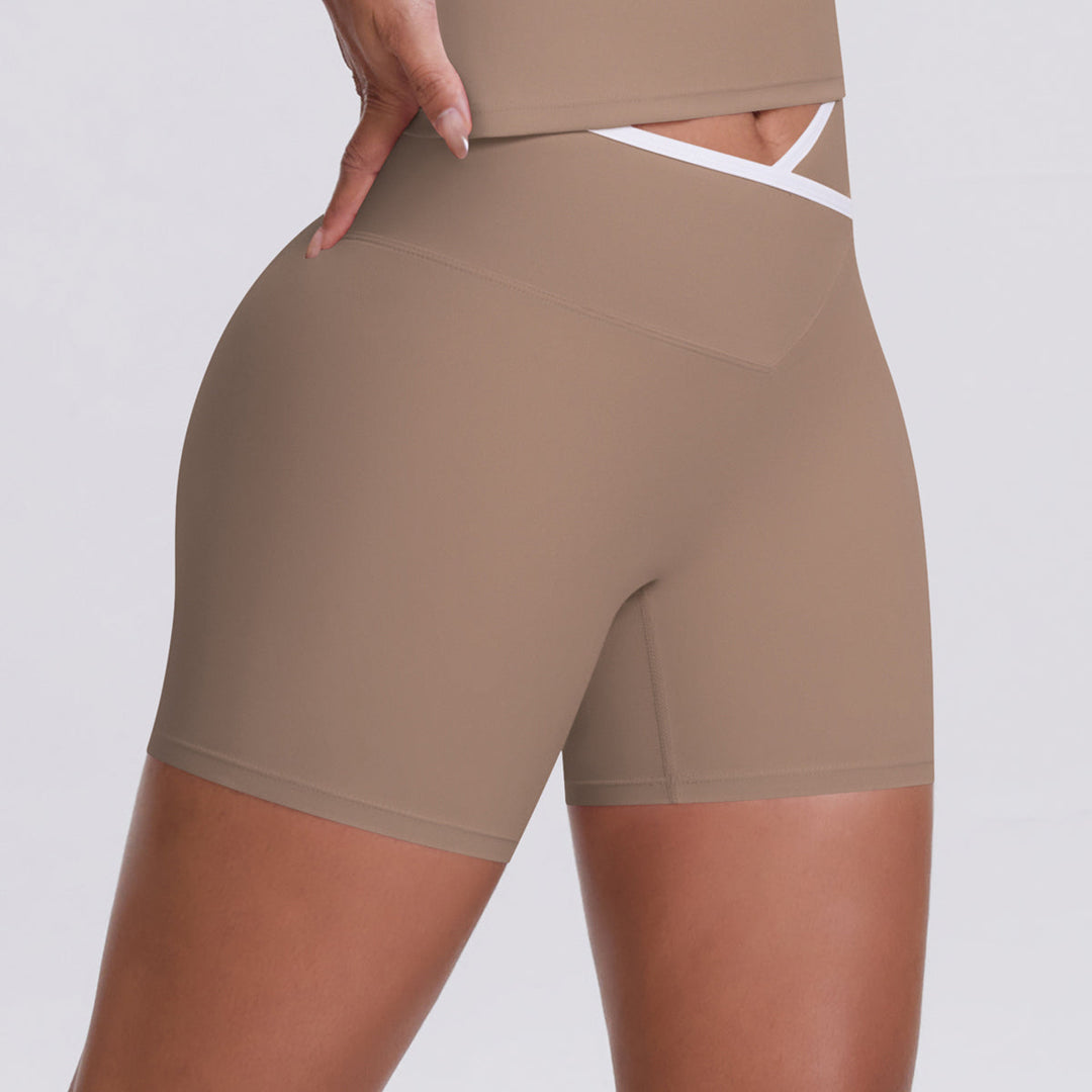 Colorblock V-Waist Cross Sports Shorts