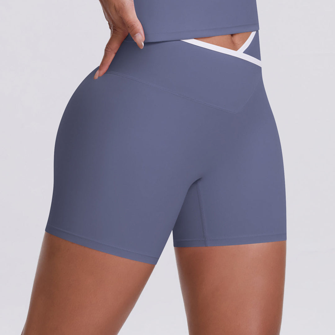 Colorblock V-Waist Cross Sports Shorts