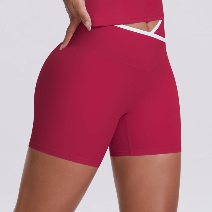 Colorblock V-Waist Cross Sports Shorts