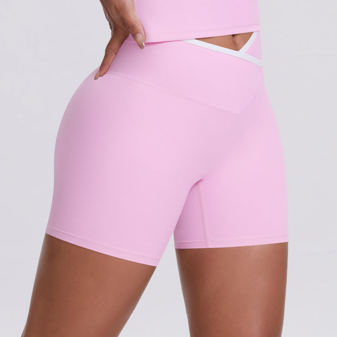 Colorblock V-Waist Cross Sports Shorts