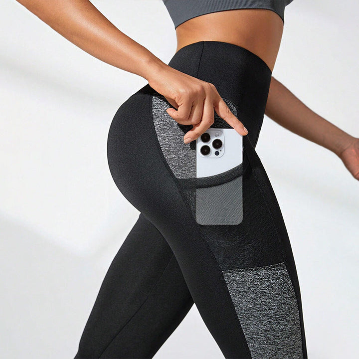 Contrast Panel Fitness Leggings