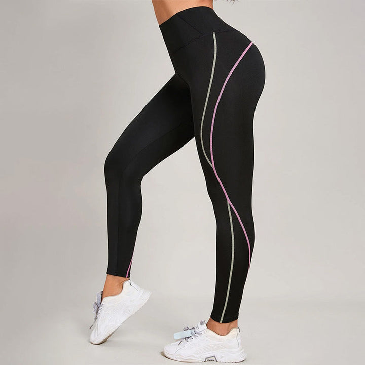 Contrast Stitching High-Waisted Workout Leggings