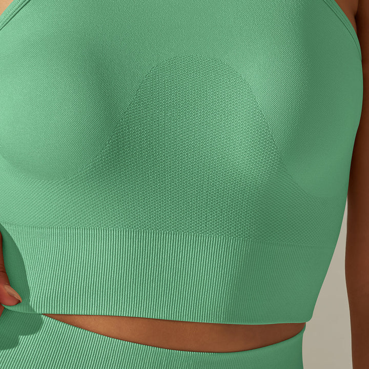 Cropped Sports Tank with Built-in Bra