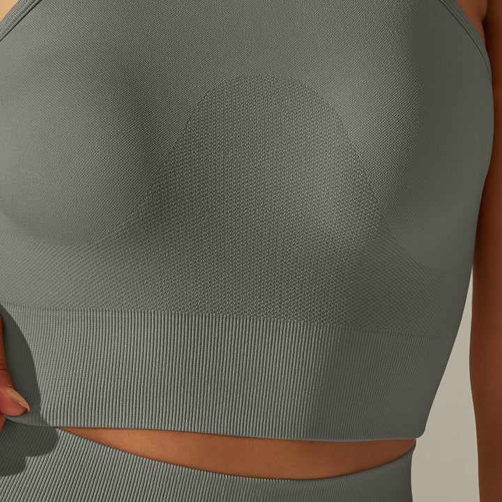Cropped Sports Tank with Built-in Bra