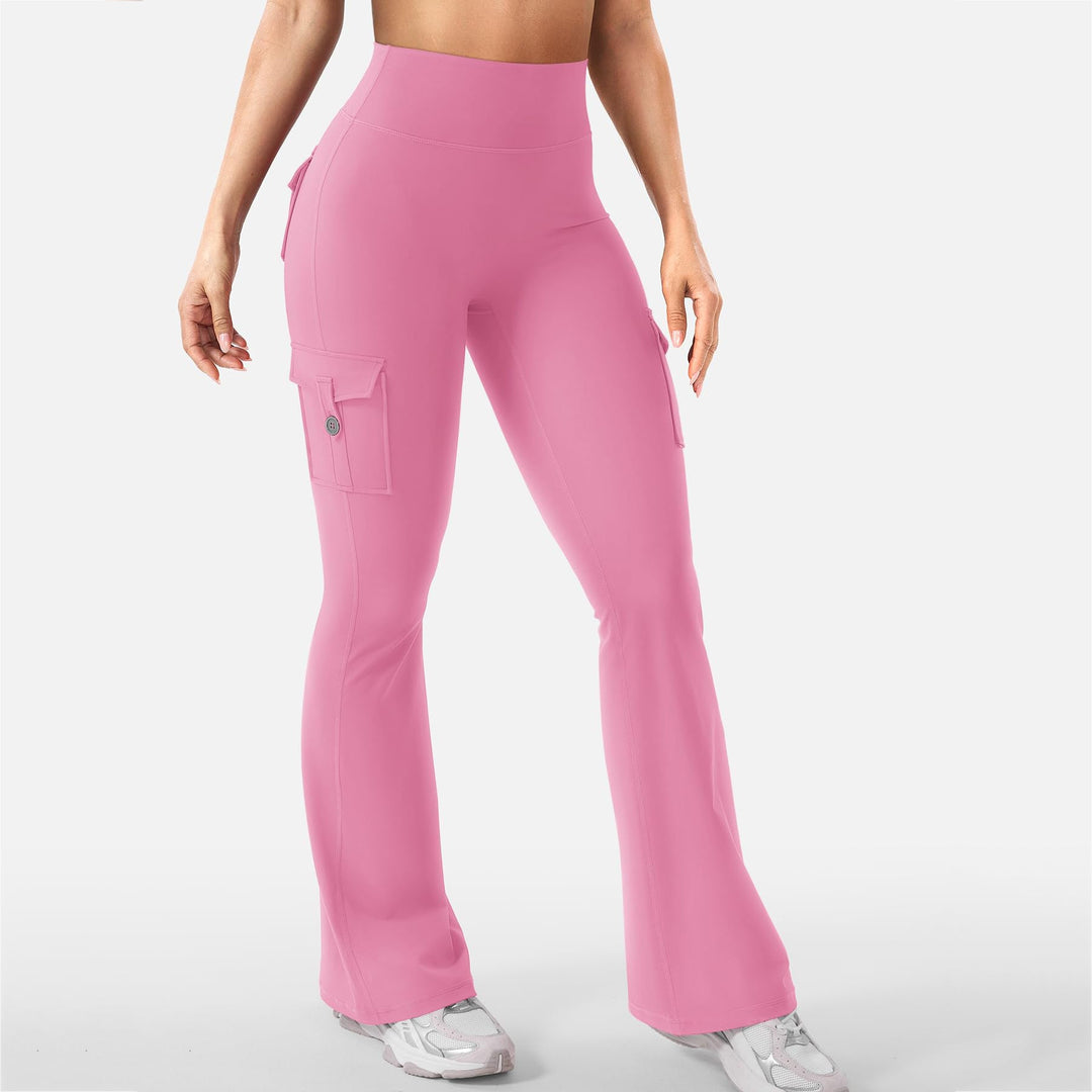 Cargo-Style High-Waist Flare Leggings