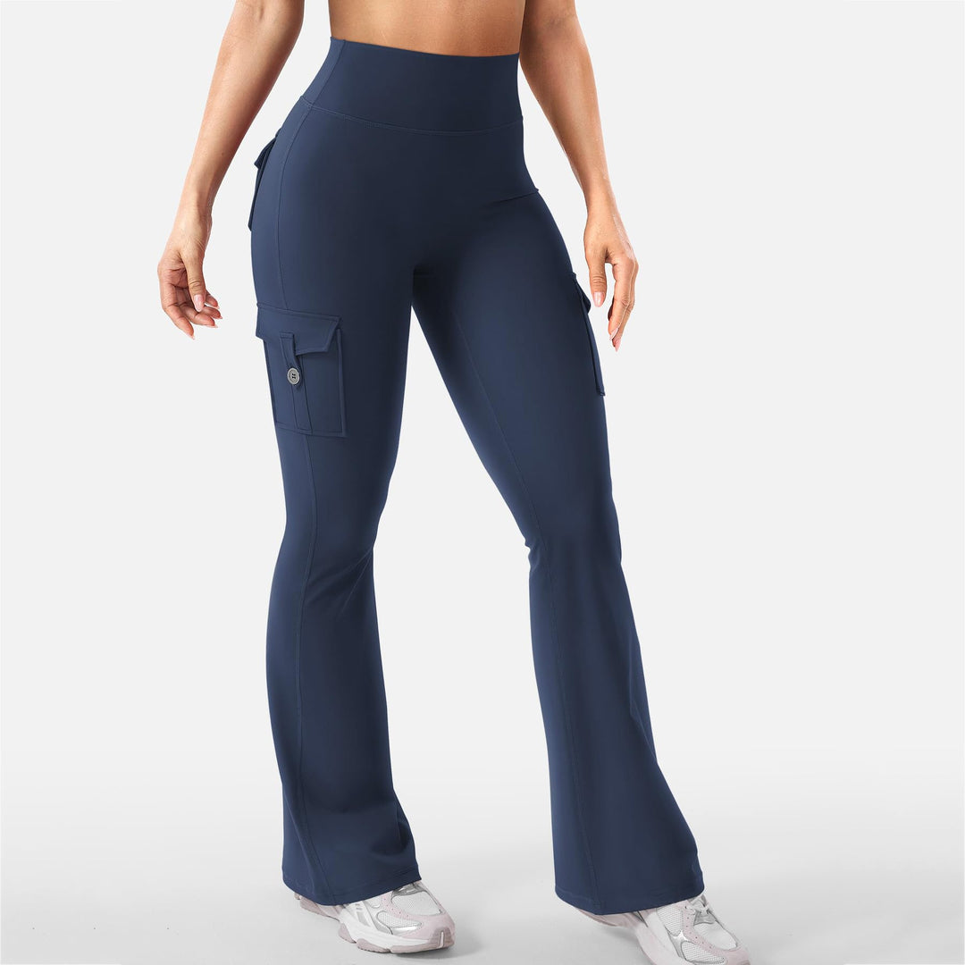 Cargo-Style High-Waist Flare Leggings