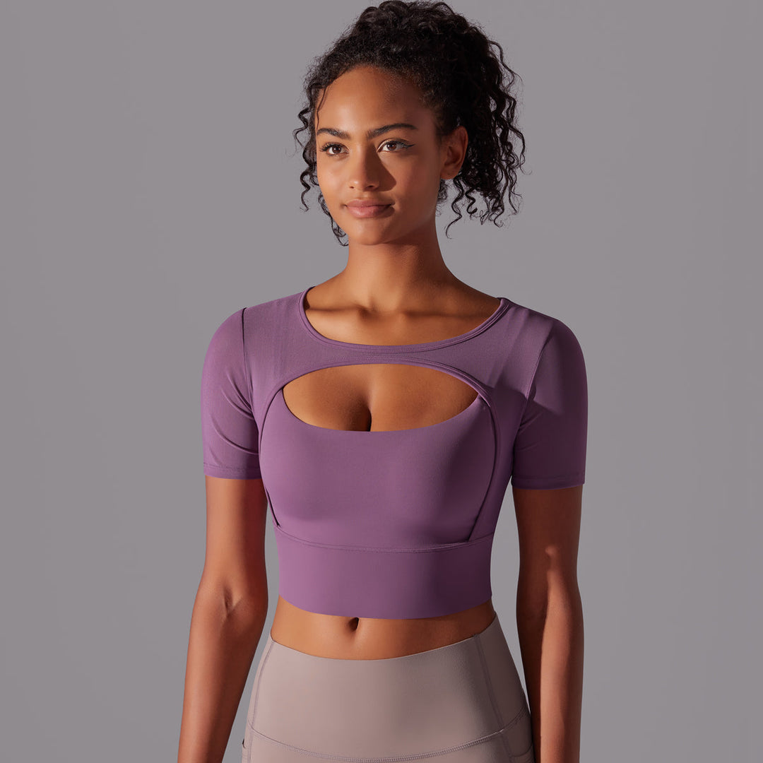 Mesh Long Sleeve Sexy Top with Built-in Bra