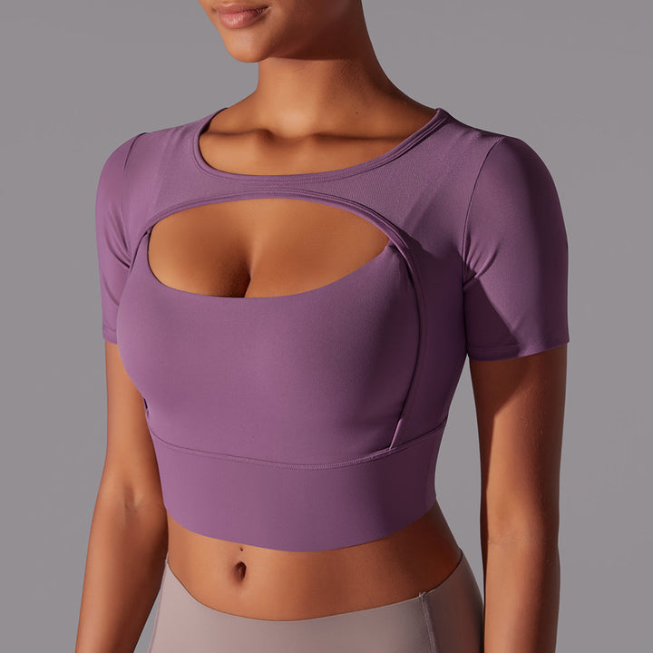 Mesh Long Sleeve Sexy Top with Built-in Bra