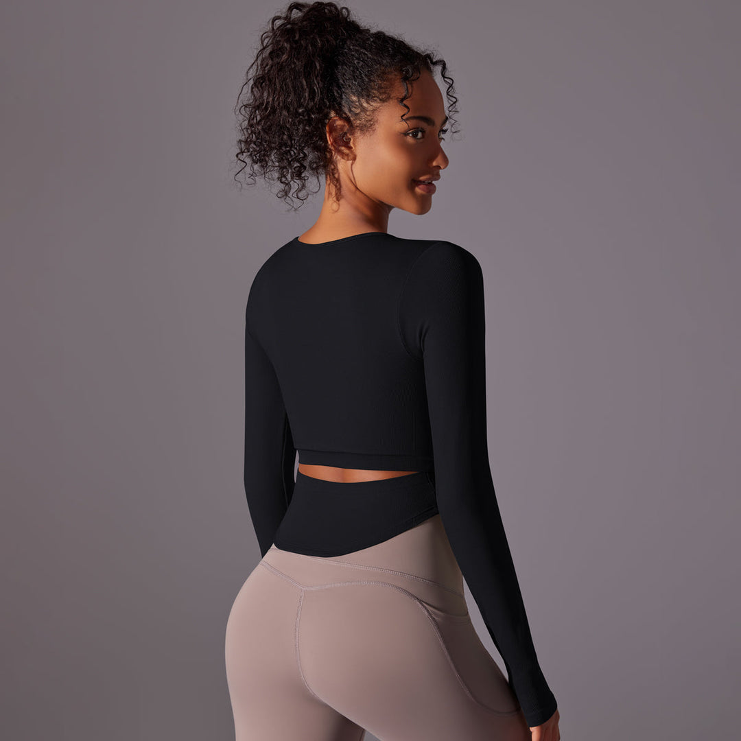 Ribbed Seamless Long Sleeve Workout Top