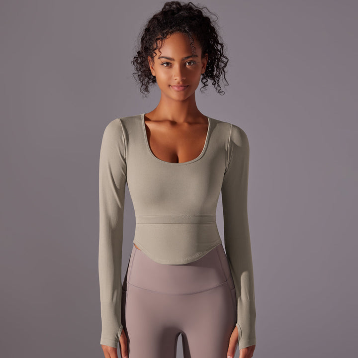 Ribbed Seamless Long Sleeve Workout Top