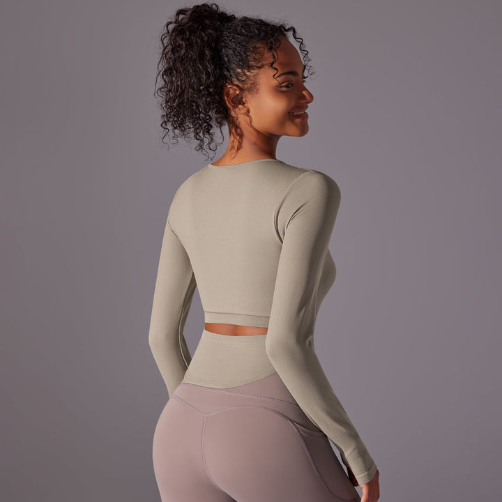 Ribbed Seamless Long Sleeve Workout Top