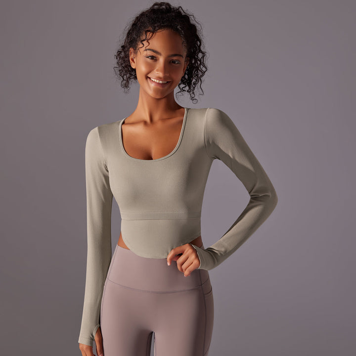 Ribbed Seamless Long Sleeve Workout Top