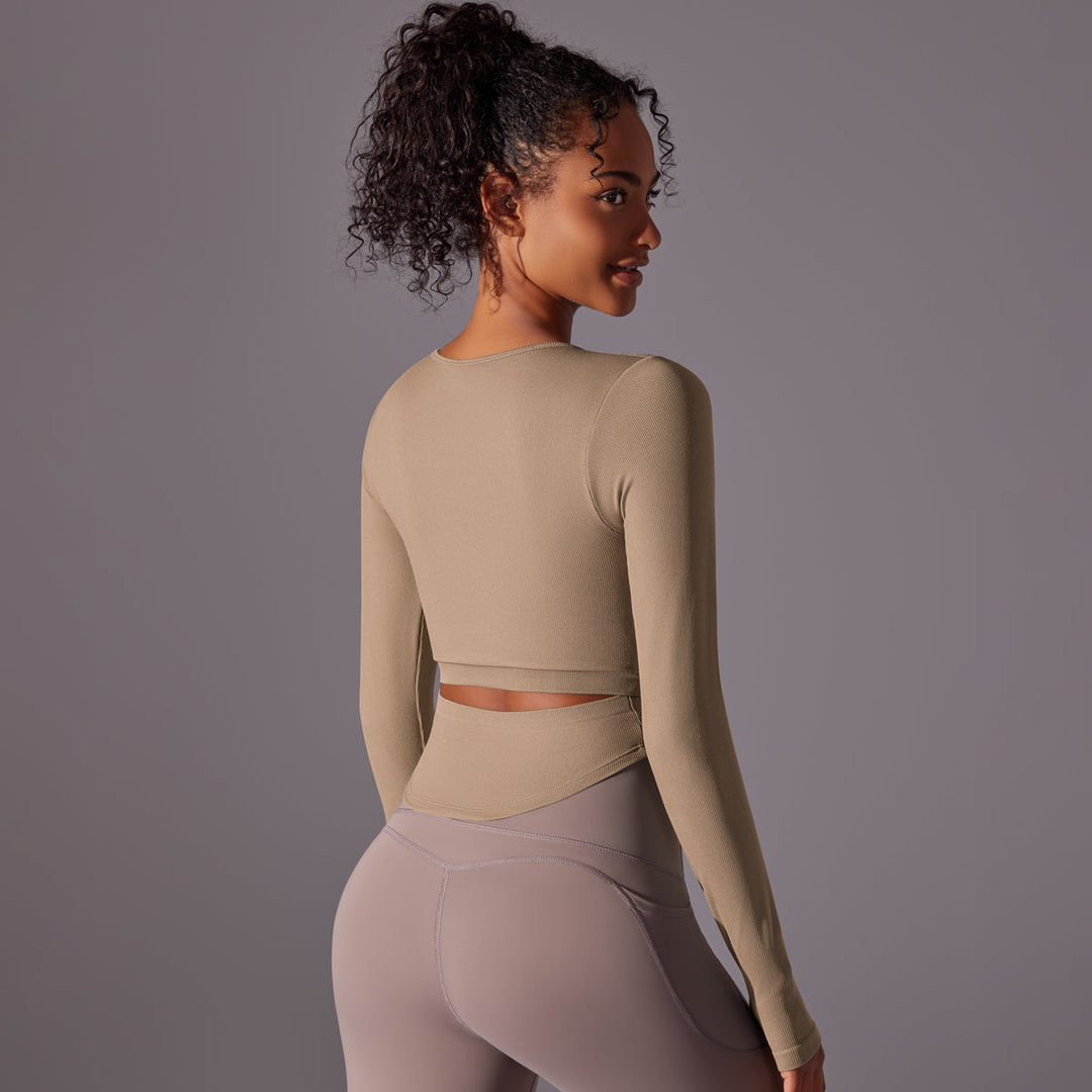 Ribbed Seamless Long Sleeve Workout Top