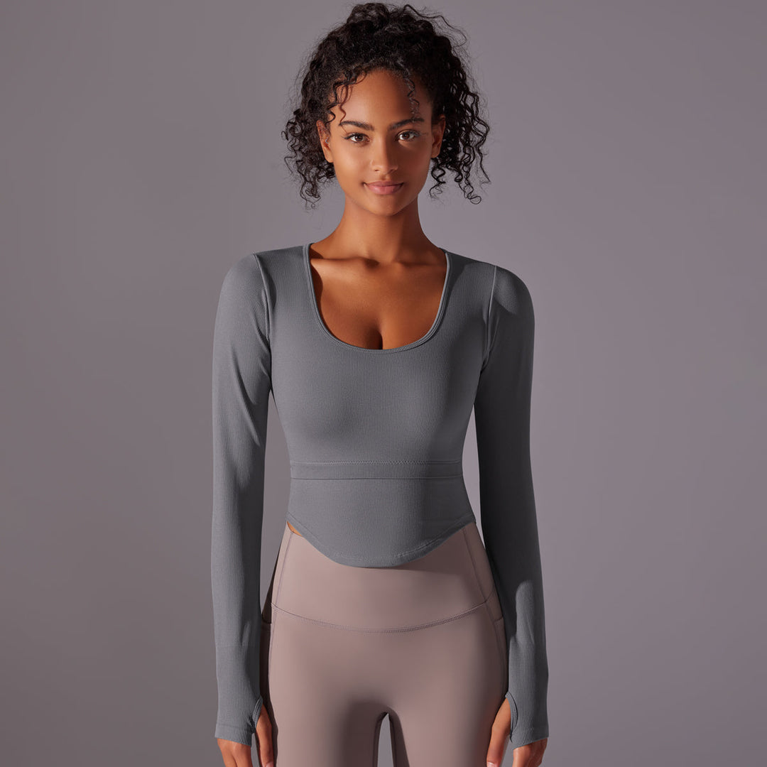 Ribbed Seamless Long Sleeve Workout Top