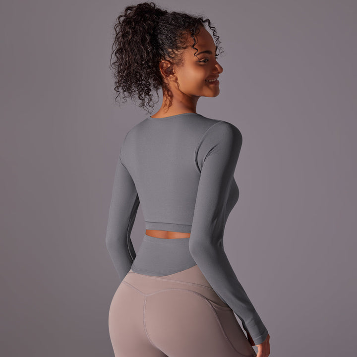 Ribbed Seamless Long Sleeve Workout Top
